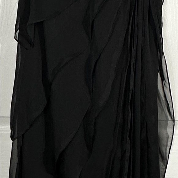 Adrianna Papell long, one shoulder gown, sz 6, ruffles, maxi - Picture 2 of 12